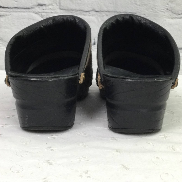 Sanita Black Brown Color Block Suede Studded Slip On Clog Women’s Size 37 - Picture 6 of 14